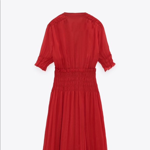 Zara red chiffon elastic dress - Picture 6 of 8
